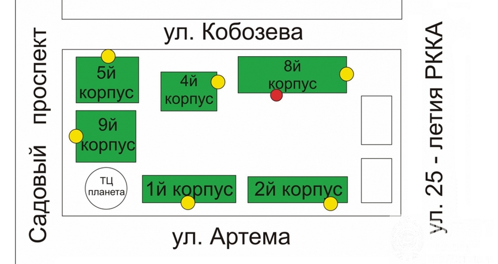 Карта расположения Cтуденческого клуба